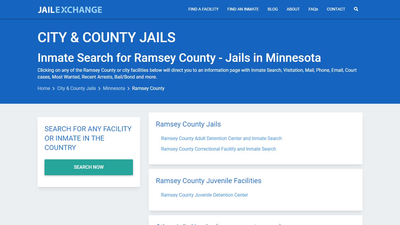 Inmate Search for Ramsey County | Jails in Minnesota - Jail Exchange